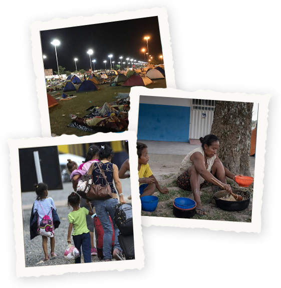 Fotos de venezuelanos em situação de vulnerabilidade social