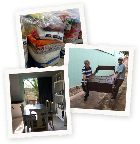 Imagem do trabalho de preparação das casas para receber os venezuelanos