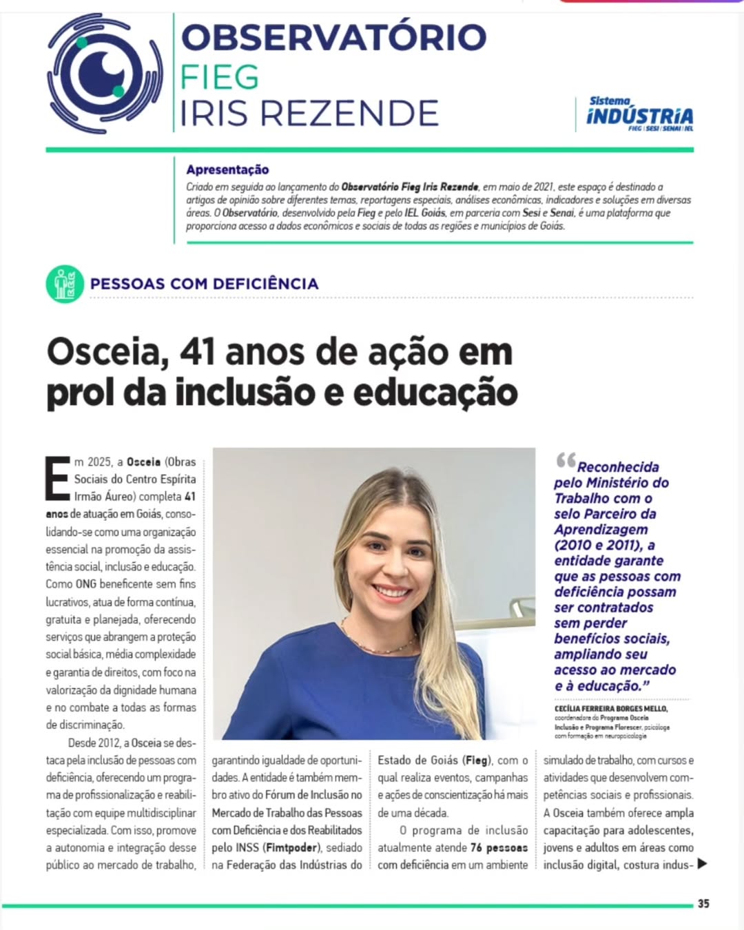 Osceia: 41 anos de inclusão e cidadania 💙